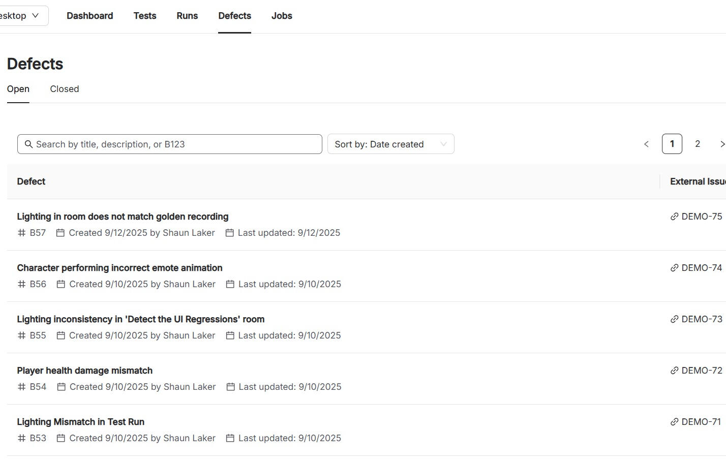 defects view defects view